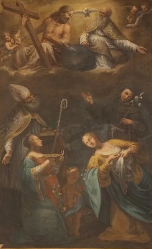 Trinità in gloria e santi